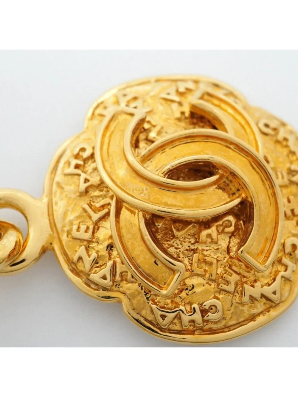 Chanel Necklace Vintage CC Logo Gold Plated